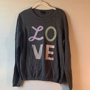 The Limited Gray Sweater with Colorful 'LOVE' Design